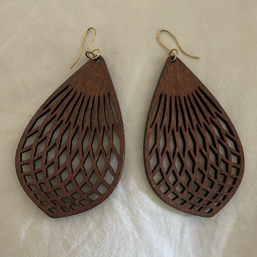 Wooden Statement Earrings